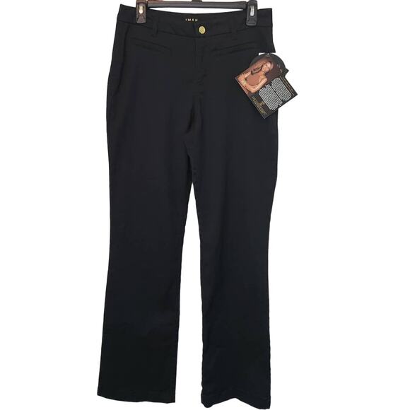 Iman Global Chic Women's Black Boot Cut Pants Size 10 - Picture 1 of 6